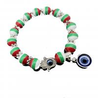 Bracelet Evil Eye bijoux, résine, avec hématite non magnétique & plastique revêtu de cuivre & alliage de zinc, Rond, Placage, bijoux de mode, plus de couleurs à choisir, 10mm,8mm, Longueur Environ 19 cm, Vendu par PC