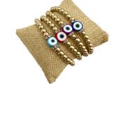 Evil Eye Jewelry Bracelet Zinc Alloy with Polymer Clay Round gold color plated fashion jewelry & for woman nickel lead & cadmium free Length Approx 19 cm Sold By PC