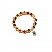 Mal pulsera ojo, resina, con plástico recubierto de cobre, Hamsa, chapado en color de plata, Joyería & para mujer, más colores para la opción, 10mm, longitud aproximado 19 cm, Vendido por UD