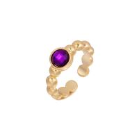 Strass vinger Ring, Zinc Alloy, gold plated, mode sieraden & voor vrouw & met strass, meer kleuren voor de keuze, 8mm, Binnendiameter:Ca 18mm, Verkocht door PC