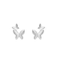 Sterling Silver Jewelry orecchino, 925 argento sterlina, Farfalla, placcato, per la donna, nessuno, 6.70x9.20mm, Venduto da coppia