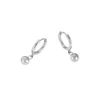 Huggie hoepel Drop Earrings, 304 roestvrij staal, Ronde, voor vrouw & hol, meer kleuren voor de keuze, 14x21mm, Verkocht door pair