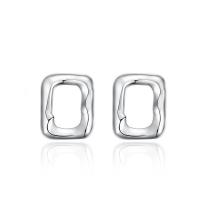 Sterling Silver Jewelry orecchino, 925 sterline d'argento, Rettangolo, placcato platino, per la donna & cavo, 16x20mm, Venduto da coppia