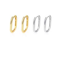 925 Sterling Silver Huggie Hoop Earring Geometrical Pattern plated for woman & hollow Sold By Pair