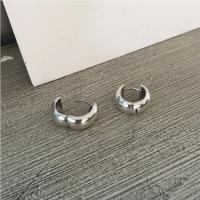 925 Sterling Silver Huggie Hoop Earring, Donut, plátáilte, do bhean & log, dathanna níos mó le haghaidh rogha, 16mm, Díolta De réir Péire