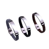 PU cavo bracciali, with lega in zinco, unisex, nessuno, 210x10mm, Venduto da PC