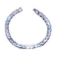 Zinklegering armbandkettingen, Zinc Alloy, met Moissanite, Verstelbare & verschillende materialen voor de keuze & uniseks, meer kleuren voor de keuze, 170mm, Lengte Ca 6.69 inch, Verkocht door PC