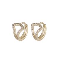 Orecchini cerchietti Hoop ottone, placcato color oro, per la donna & con strass, 8.50x11mm, Venduto da PC