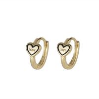 Brass Huggie Hoop Earring gold color plated for woman & enamel Sold By Pair