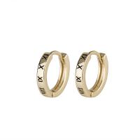 Messing Huggie Hoop Earring, gold plated, voor vrouw & glazuur, 2.50x11.50mm, Verkocht door pair