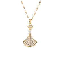 Collier d'acier titane, avec 1.97inch chaînes de rallonge, bijoux de mode & pour femme & avec strass, plus de couleurs à choisir, Longueur Environ 17.72 pouce, Vendu par PC