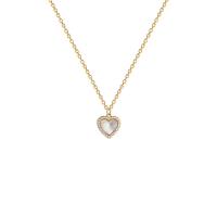 Collier d'acier titane, avec coquille, avec 1.97inch chaînes de rallonge, coeur, bijoux de mode & pour femme & avec strass, plus de couleurs à choisir, Longueur Environ 17.72 pouce, Vendu par PC