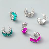 Rhinestone Earring Zinc Alloy fashion jewelry & for woman & with rhinestone Sold By Pair