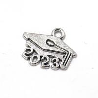 Zink-Aluminium-Anhänger, Zinklegierung, doctorial hat, antik silberfarben plattiert, Vintage & unisex, Silberfarbe, frei von Nickel, Blei & Kadmium, 17x14x0.90mm, verkauft von PC