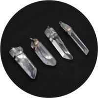 Clear Quartz Přívěsek, s Mosaz, Nepravidelné, á, náhodně odesláno & DIY, smíšené barvy, 10x30-13x60mm, 5PC/Bag, Prodáno By Bag