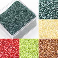 Plated Glass Seed Beads Round luster DIY Sold By Bag