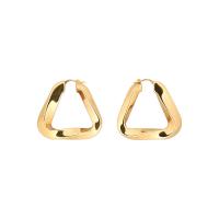 Boucle d'oreille Creole cerceau laiton, triangle, Placage, normes différentes pour le choix & pour femme, plus de couleurs à choisir, protéger l'environnement, sans nickel, plomb et cadmium, 36mm,29mm, Vendu par paire