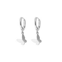 Huggie hoepel Drop Earrings, 925 Sterling Zilver, Vlinder, plated, voor vrouw, meer kleuren voor de keuze, 6x14mm, Verkocht door pair