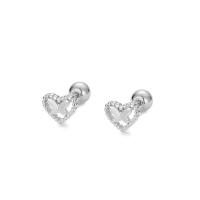 Sterling Silver Jewelry orecchino, 925 argento sterlina, placcato, per la donna, nessuno, 5.95x4.77mm, Venduto da coppia