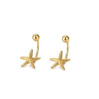 Sterling Silver Jewelry Earring, 925 Sterling Silver, Starfish, plátáilte, do bhean, dathanna níos mó le haghaidh rogha, 9x8.80mm, Díolta De réir Péire