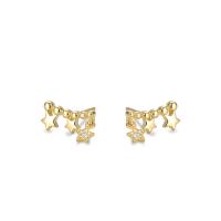 925 Sterling Silver Stud Earrings plated for woman & with rhinestone Sold By Pair