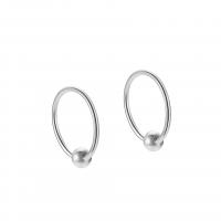 925 Sterling Silver Huggie Hoop Earring plated & for woman 12.50mm Sold By Pair