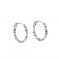 925 Sterling Silver Huggie Hoop Earring, plated, olika storlek för val & för kvinna, fler färger för val, 12.50mm, Säljs av Par