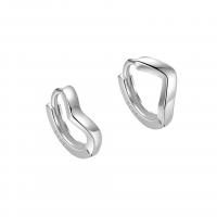 925 Sterling Silver Huggie Hoop Earring, plated, olika storlek för val & för kvinna, fler färger för val, 11.50mm, Säljs av Par