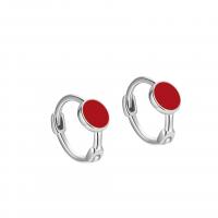 925 Sterling Silver Huggie Hoop Earring plated for woman & epoxy gel 10mm Sold By Pair