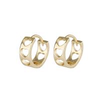 Orecchini cerchietti Hoop ottone, placcato color oro, per la donna & cavo, 4.50x12mm, Venduto da coppia