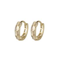 Messing Hendel weer Earring, gold plated, micro pave zirconia & voor vrouw & hol, 3x12mm, Verkocht door pair