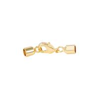 Messing karabijn verlengers, gold plated, DIY, 4x24mm, Verkocht door PC