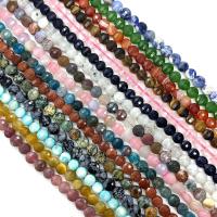 Grânulos de gemstone jóias, misto de pedras semi-preciosas, Roda plana, DIY & materiais diferentes para a escolha & facetada, Mais cores pare escolha, 6mm, vendido para Aprox 14.96 inchaltura Strand