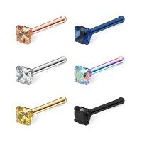 Titanium ocel Nose Piercing šperky, s Cubic Zirconia, módní šperky & různé velikosti pro výběr & pro ženy, více barev na výběr, Prodáno By PC