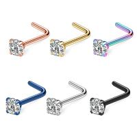 Titanium Steel Μύτη Piercing Κοσμήματα, με Cubic Zirconia, κοσμήματα μόδας & διαφορετικό μέγεθος για την επιλογή & για τη γυναίκα, περισσότερα χρώματα για την επιλογή, Sold Με PC