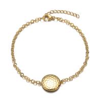 Bracelet d'acier titane, Placage de couleur d'or, pour femme & creux, 220mm, Vendu par PC