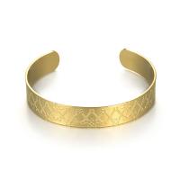 Titanium Steel Cuff Bangle gold color plated Adjustable & for woman Sold By PC