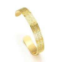 Titanium Staal Manchet Bangle, gold plated, Verstelbare & voor vrouw, Verkocht door PC