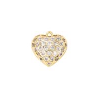 Cubic Zirconia Micro Pave Brass Pendant Heart gold color plated micro pave cubic zirconia Sold By PC