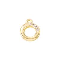 Kubik Zirkonium mikro bana Mässing hängande, Donut, guldfärg pläterade, micro bana cubic zirconia & ihålig, 8x8mm, Säljs av PC