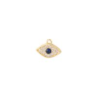 Messing hanger met micro-paved kubieke zirconia's, oog, gold plated, micro pave zirconia, 6.30x10.50mm, Verkocht door PC