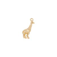 Messing Schmuck Anhänger, Giraffe, goldfarben plattiert, 6.50x17.50mm, verkauft von PC