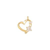 Cubic Zirconia Micro Pave Brass Pendant gold color plated micro pave cubic zirconia & hollow Sold By PC