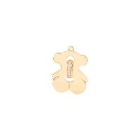 Messing hanger met micro-paved kubieke zirconia's, Dragen, gold plated, micro pave zirconia, 8.30x14.40mm, Verkocht door PC