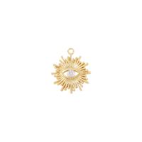 Cubic Zirconia Micro Pave Brass Pendant gold color plated micro pave cubic zirconia Sold By PC