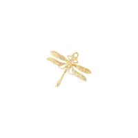 Brass Ékszer Medálok, Sárgaréz, Dragonfly, arany színű aranyozott, 25x22mm, Által értékesített PC