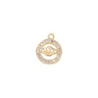 Cubic Zirconia Micro Pave Brass Pendant gold color plated micro pave cubic zirconia & hollow Sold By PC