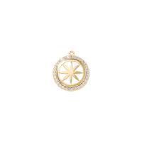 Cubic Zirconia Micro Pave Brass Pendant gold color plated micro pave cubic zirconia & hollow Sold By PC