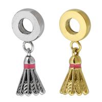 Stainless Steel European Pendants 316 Stainless Steel Badminton Vacuum Ion Plating Unisex & enamel Approx 4mm Sold By PC