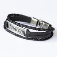 Lederen koord armband, Leer, met Zinc Alloy, plated, mode sieraden & verschillende stijlen voor de keuze, meer kleuren voor de keuze, Lengte 21 cm, Verkocht door PC